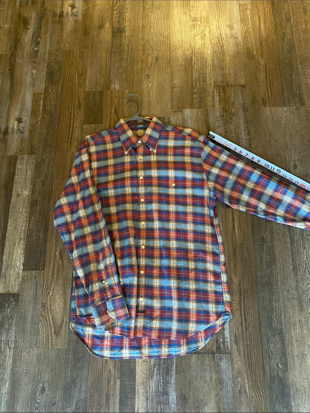 Robert Talbott Red and Blue Plaid Button-Down Shirt